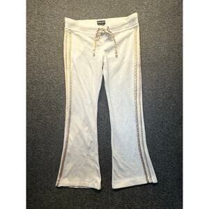 Y2K Guess Jeans White/Gold Velour Tracksuit Pants Size Small EUC